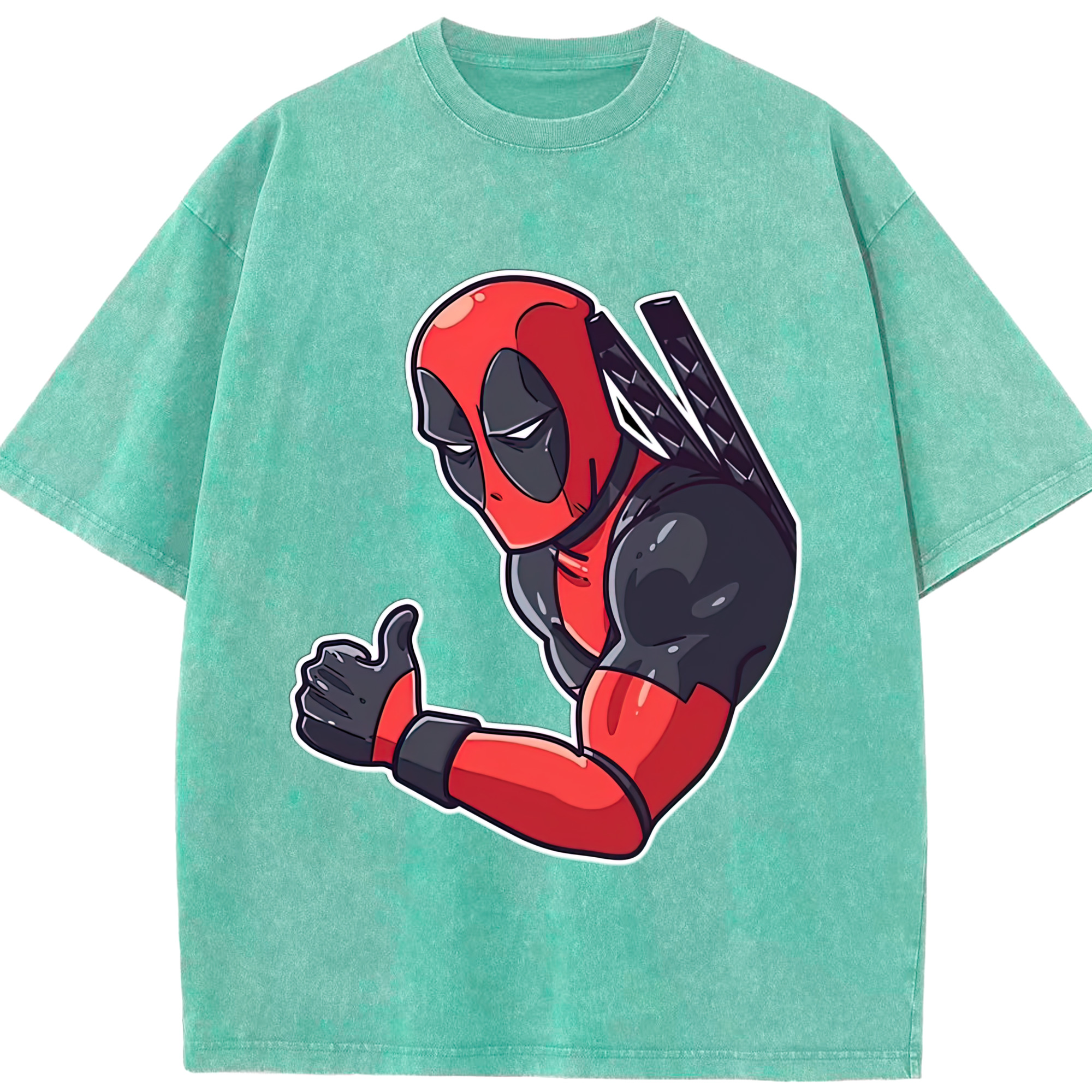 （画像用） Deadpool デッドプール 綿100% ヴィンテージ風 半袖Tシャツ（フロントプリント）